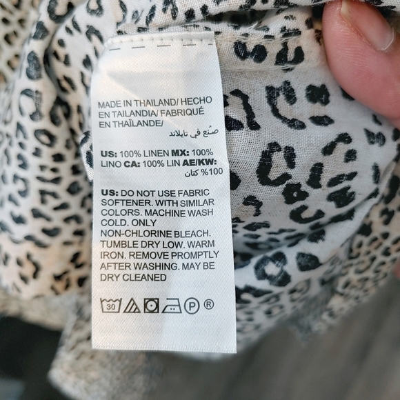 Chico's No-Iron Linen Sleeveless Animal Print Tunic Sz 3 16/18 - Picture 7 of 7